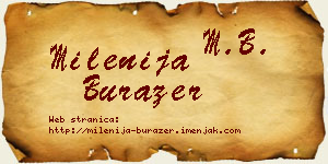Milenija Burazer vizit kartica